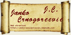 Janko Crnogorčević vizit kartica